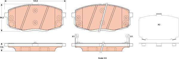 TRW GDB3523 - Тормозные колодки, дисковые, комплект autospares.lv