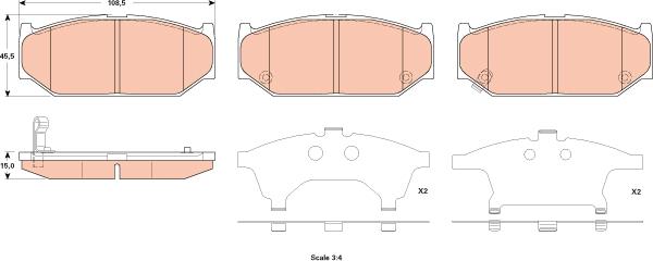 TRW GDB3522 - Тормозные колодки, дисковые, комплект autospares.lv