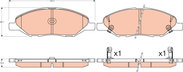 TRW GDB3577 - Тормозные колодки, дисковые, комплект autospares.lv