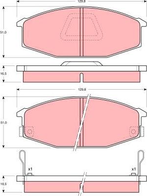 TRW GDB369 - Тормозные колодки, дисковые, комплект autospares.lv