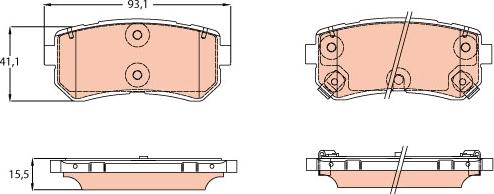 TRW GDB3641 - Тормозные колодки, дисковые, комплект autospares.lv