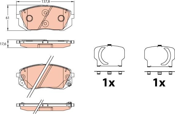 TRW GDB3642 - Тормозные колодки, дисковые, комплект autospares.lv