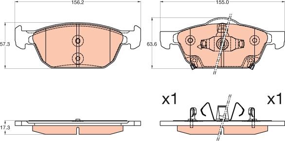 TRW GDB3600 - Тормозные колодки, дисковые, комплект autospares.lv