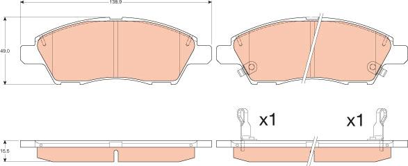 TRW GDB3613 - Тормозные колодки, дисковые, комплект autospares.lv