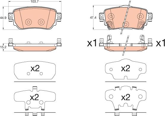 TRW GDB3617DT - Тормозные колодки, дисковые, комплект autospares.lv