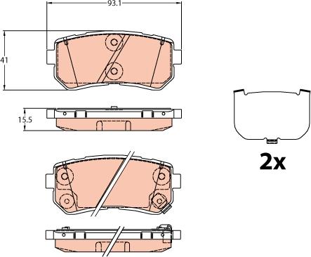 TRW GDB3636 - Тормозные колодки, дисковые, комплект autospares.lv