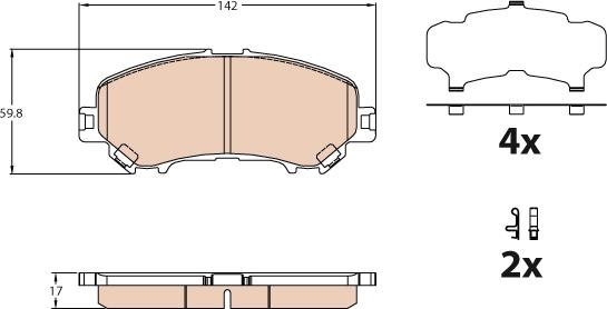 TRW GDB3631 - Тормозные колодки, дисковые, комплект autospares.lv