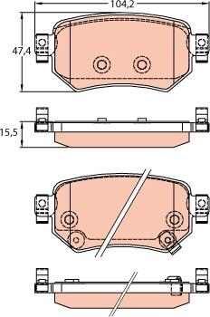 TRW GDB3632 - Тормозные колодки, дисковые, комплект autospares.lv