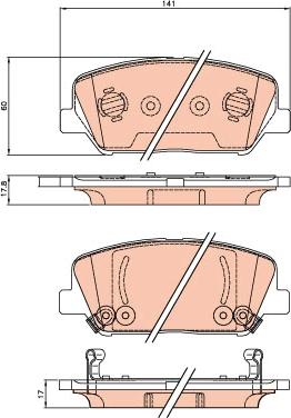 TRW GDB3621 - Тормозные колодки, дисковые, комплект autospares.lv