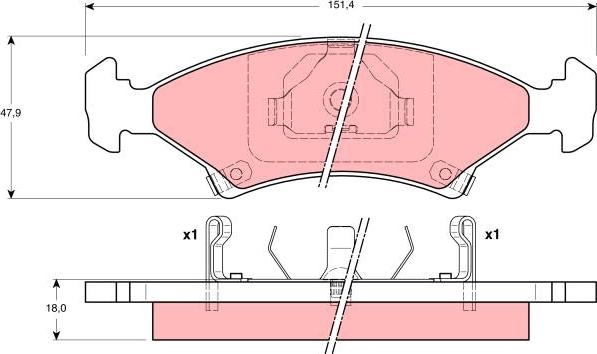 TRW GDB3096 - Тормозные колодки, дисковые, комплект autospares.lv