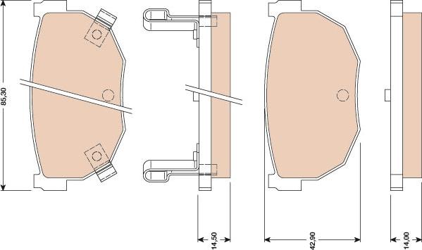 TRW GDB3056 - Тормозные колодки, дисковые, комплект autospares.lv