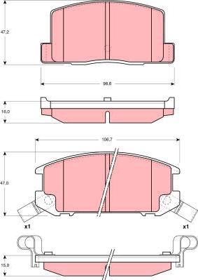 TRW GDB3058 - Тормозные колодки, дисковые, комплект autospares.lv