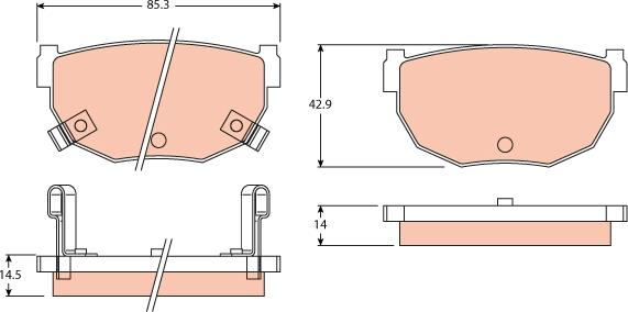 TRW GDB3052 - Тормозные колодки, дисковые, комплект autospares.lv