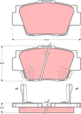 TRW GDB3039 - Тормозные колодки, дисковые, комплект autospares.lv