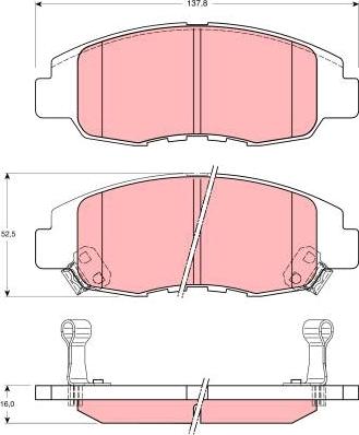 TRW GDB3144 - Тормозные колодки, дисковые, комплект autospares.lv