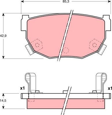 TRW GDB3143 - Тормозные колодки, дисковые, комплект autospares.lv