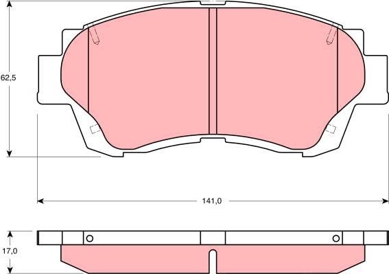 TRW GDB3155 - Тормозные колодки, дисковые, комплект autospares.lv