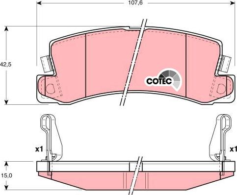 TRW GDB3164 - Тормозные колодки, дисковые, комплект autospares.lv