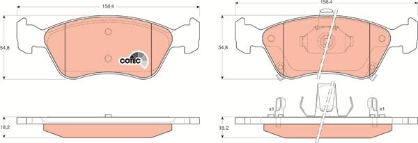 TRW GDB3163AT - Тормозные колодки, дисковые, комплект autospares.lv