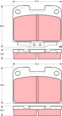 TRW GDB3104 - Тормозные колодки, дисковые, комплект autospares.lv