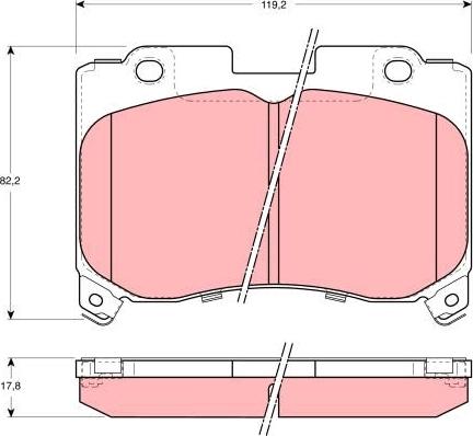 TRW GDB3106 - Тормозные колодки, дисковые, комплект autospares.lv