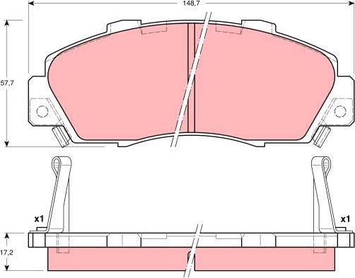 TRW GDB3188 - Тормозные колодки, дисковые, комплект autospares.lv