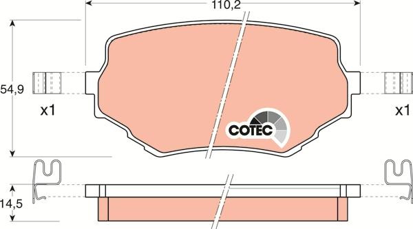 TRW GDB3132 - Тормозные колодки, дисковые, комплект autospares.lv