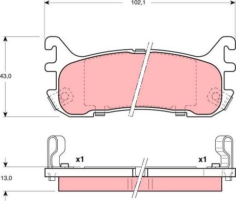 TRW GDB3129AT - Тормозные колодки, дисковые, комплект autospares.lv