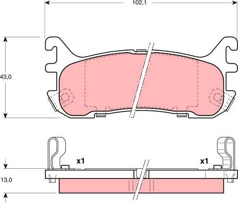 TRW GDB3129 - Тормозные колодки, дисковые, комплект autospares.lv