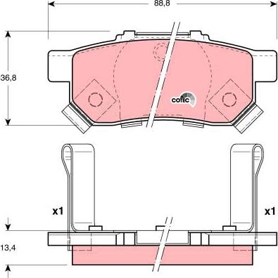 TRW GDB3174 - Тормозные колодки, дисковые, комплект autospares.lv