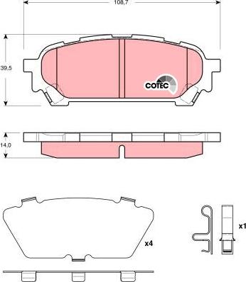 TRW GDB3395DT - Тормозные колодки, дисковые, комплект autospares.lv