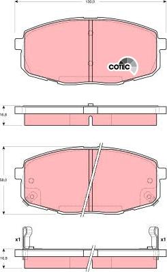 TRW GDB3342AT - Тормозные колодки, дисковые, комплект autospares.lv