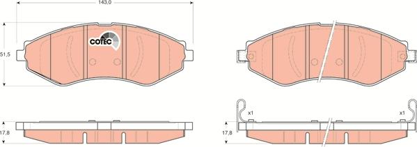 TRW GDB3347 - Тормозные колодки, дисковые, комплект autospares.lv