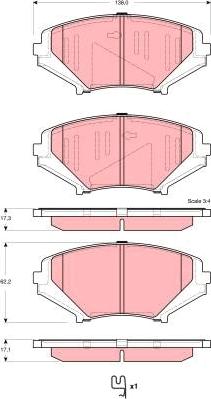 TRW GDB3356 - Тормозные колодки, дисковые, комплект autospares.lv