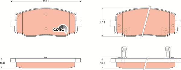 TRW GDB3369AT - Тормозные колодки, дисковые, комплект autospares.lv