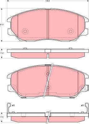 TRW GDB3360AT - Тормозные колодки, дисковые, комплект autospares.lv