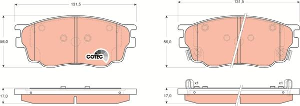 TRW GDB3309 - Тормозные колодки, дисковые, комплект autospares.lv