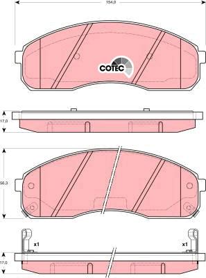 TRW GDB3301AT - Тормозные колодки, дисковые, комплект autospares.lv