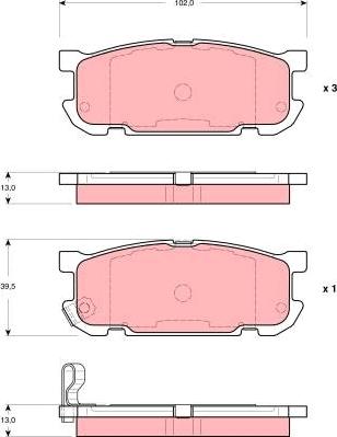 TRW GDB3303 - Тормозные колодки, дисковые, комплект autospares.lv