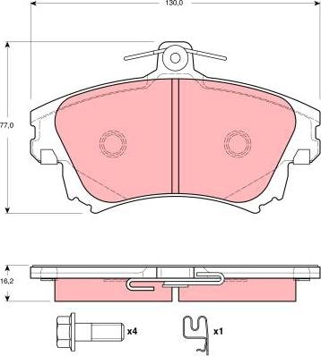 TRW GDB3389 - Тормозные колодки, дисковые, комплект autospares.lv