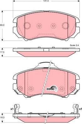 TRW GDB3386 - Тормозные колодки, дисковые, комплект autospares.lv