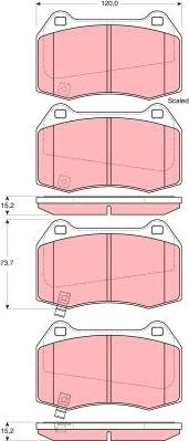 TRW GDB3381 - Тормозные колодки, дисковые, комплект autospares.lv