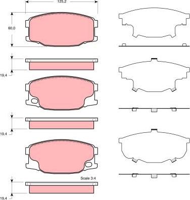 TRW GDB3388 - Тормозные колодки, дисковые, комплект autospares.lv