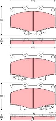 TRW GDB3383 - Тормозные колодки, дисковые, комплект autospares.lv