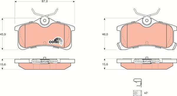 TRW GDB3334 - Тормозные колодки, дисковые, комплект autospares.lv