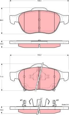 TRW GDB3335 - Тормозные колодки, дисковые, комплект autospares.lv