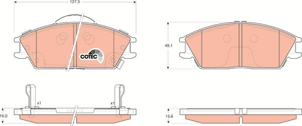 TRW GDB3331 - Тормозные колодки, дисковые, комплект autospares.lv