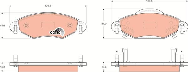 TRW GDB3324 - Тормозные колодки, дисковые, комплект autospares.lv