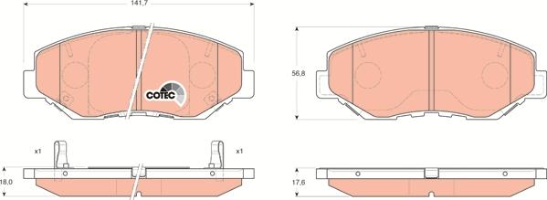 TRW GDB3325 - Тормозные колодки, дисковые, комплект autospares.lv