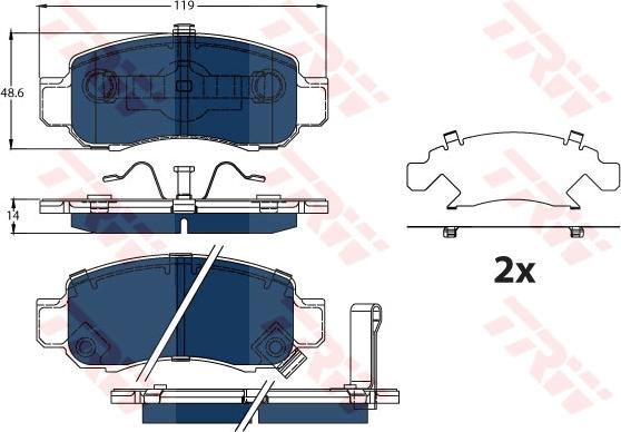 TRW GDB3376BTE - Тормозные колодки, дисковые, комплект autospares.lv